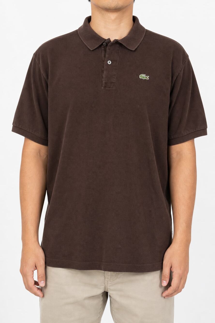 Lacoste Men's Brown Pique Polo Short Sleeve Shirt Size 7 Est 2XL XXL Preppy